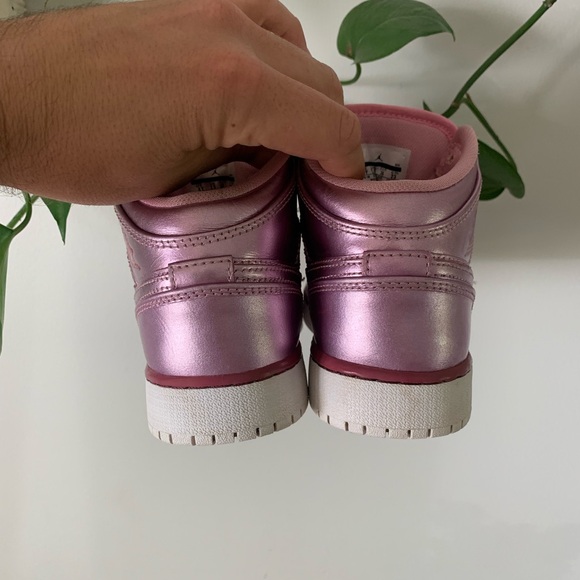 Nike Air Jordan 1 Mid Pink Sneakers - Picture 3 of 10